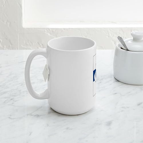 Taza cerámica grande 15 oz color blanco miniatura 5