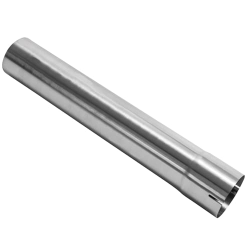3 Inch Exhaust Pipe T304 Stainless Steel (SS Tubo) Flared & Slotted End Polished Finish 17.3 Length 3 OD-to-ID Adapter Thickened Wall Straight Tubing for Car Truck Exhaust System
