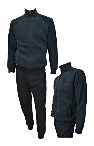 Lotto Tuta Uomo Pile con Zip - Completa Invernale - CASA - Felpata (4014 Antracite, M)
