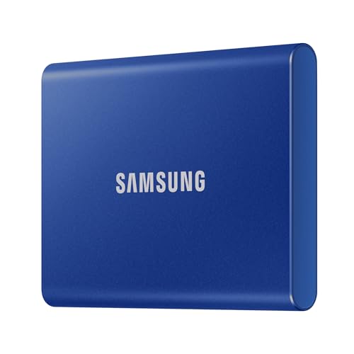 Samsung T7 1TB, Portable SSD, up to 1050MB/s, USB 3.2 Gen2 + 2mo Adobe CC Photography, Gaming, Students & Professionals, External Solid State Drive (MU-PC1T0H), Blue 10 31Wjki9f3EL