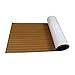 TOOGOU Nuova Generazione in Schiuma Eva Tappetino Antiscivolo per Pavimenti Marine Retro con Adesivo 3 m, in Legno di Teak Sintetico per Barche, Kayak, 90x240cm Brown with Black Stripes