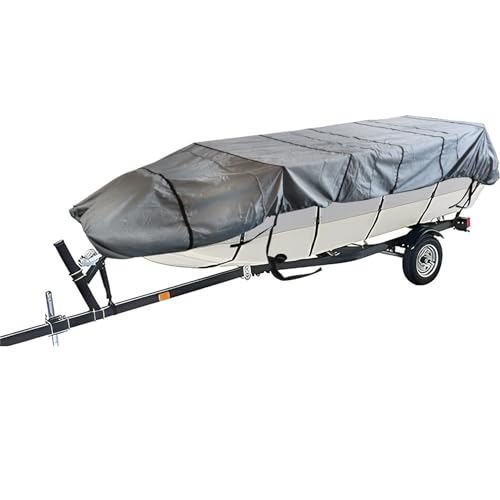 Image of munirater 14Ft Boat Cover Heavy Duty Trailerable Replacement for Jon Boat Grey