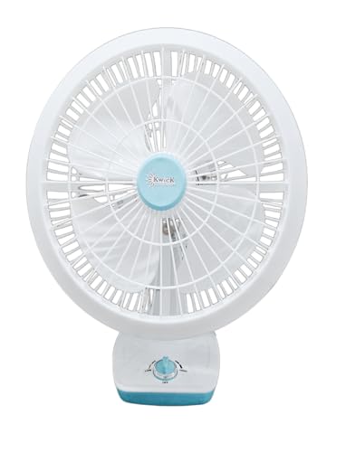 KwicK makes Life Quick & Easy 12' Inch Wall Cum Table Fan With 3 Speed Mode, 90W heavy duty high speed motor - white