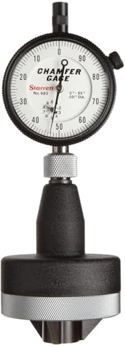 Starrett Inch Reading Dial Indicator Internal Chamfer Gage - White Face, 1-2