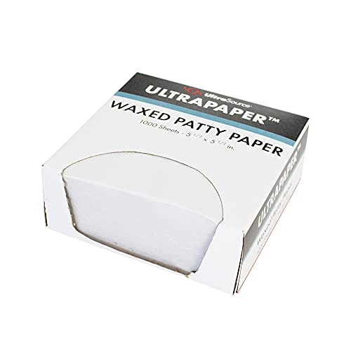 UltraSource-192033 UltraPaper Hamburger Patty Paper, 5.5" x 5.5" Squares (Pack of 1000) - White - Image 4
