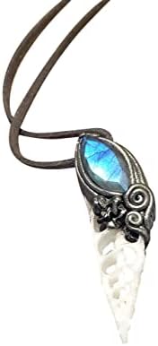 The Selkie. Mermaid Shell Necklace with labradorite. Silver Mermaid Pendant Sea Shell Jewelry. Crystal Mermaid Art, Wearable Art Jewelry (Style A)