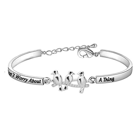 SEIRAA Three Little Birds Jewelry Encouragement Friendship Gifts Bangle Inspirational Gifts (Three Little Birds bracelet) Cover