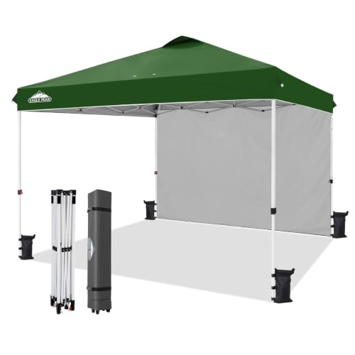 EAGLE PEAK 6.6x6.6 Pop Up Canopy Tent with 1 Sidewall, Green