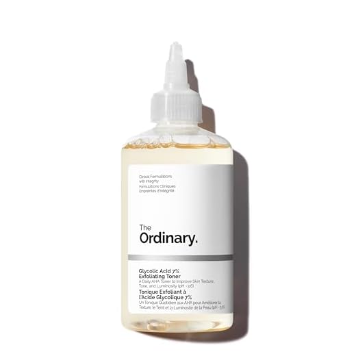 The Ordinary Glycolic Acid 7% Exfoliating Toner, Brightening and Smoothing Daily Toner for More Even-Looking Skin Tone, 3.4 Fl Oz