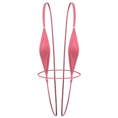 Dessous Camouflage Damen Damen rückenfreier Body Bikini Dessous Bademode V String Romantische Geschenke (Pink, One Size)