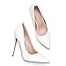 Elisabet Tang Women's Fashion Removable Ankle Strap Classic Pumps High Heels - 4.7IN Sexy Closed Pointy Toe Stilettos for Party Dress Shoes White 8
