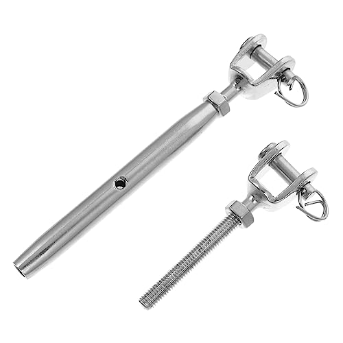 1pc Closed Turnbuckle Bolts Stainless Screws Wire Rope Wire Tightener Turnbuckle Closed Body Screw Jaw Wire Closed Body Bolt Stainless Steel Turnbuckle Wire Tightener Screw Silver FUNOMOCYA