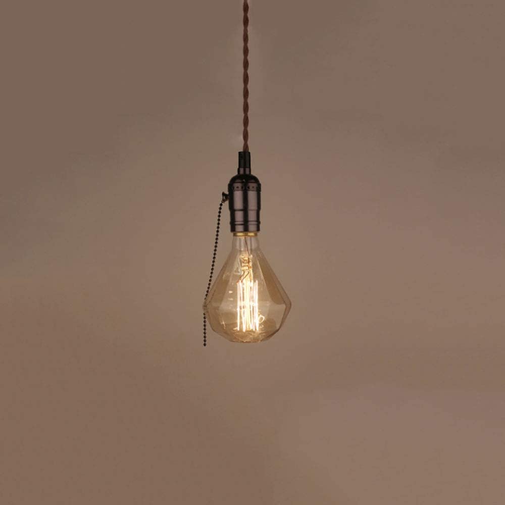 Lámpara colgante de diamante industrial con altura ajustable y portalámparas vintage E27