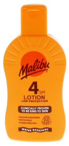 Malibu Low Protection Water Resistant Vitamin Enriched SPF 4 Sun-Screen Lotion, 200ml