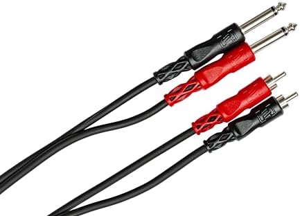 Hosa CPR-201 Dual 1/4" TS to Dual RCA Stereo Interconnect Cable, 1 Meter