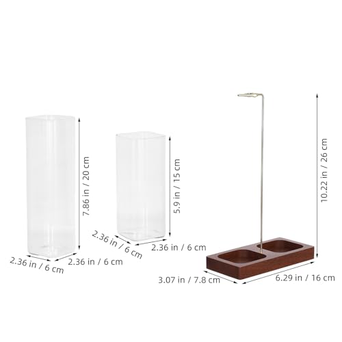 Porte-parfum carré bois et verre pour bâtonnets aromathérapie