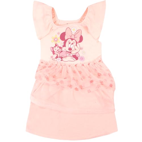 Disney Princesses and Minnie Mouse Girls Tutu Dress Princess Moana Rapunzel Belle Flutter Sleeve Dress for Girls3