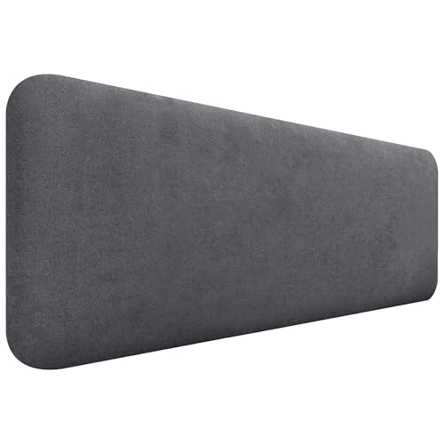 DHOME Tête de Lit Capitonnée Unie Arrondie en Tissu Aqualine pour Mur Têtes de Lit Acoustiques Absorbantes Tête de Lit Chambre (Gris Cendre, 140cm)
