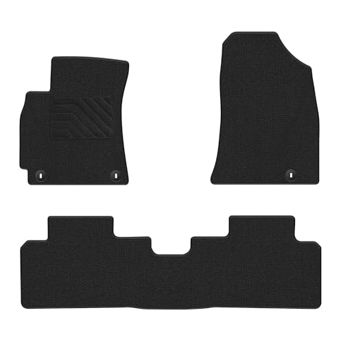 Carpet Floor Mats for Kia K4 2025 2026 - Custom Fit 1st and 2nd Row Set All Weather Anti-Slip Waterproof Black Floor Liners K4 Accessories 3PCS