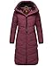 Produktbild MARIKOO Damen Wintermantel Warmer Steppmantel lang mit Verstellbarer Kapuze Benikoo Wine Gr. XL