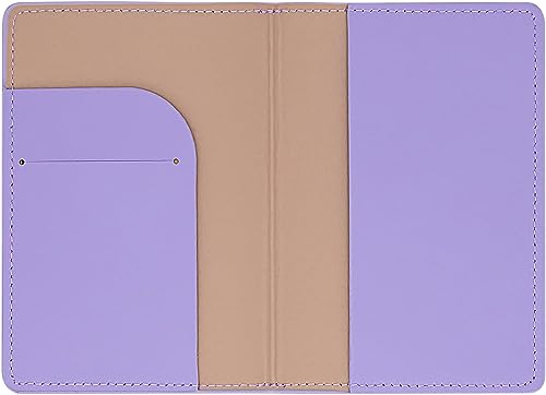 Image of House of Quirk Passport Holder Cover, PU Leather Passport Cover Case Organiser with Wallet for Credit Card, Money, Business Cards, Passport, Boarding Passes for Women Men (World Purple)
