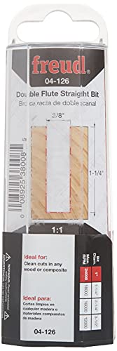 Freud 04-126: 3/8" (Dia.) Double Flute Straight Bit Red #TOP4