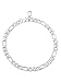 U7 Men Women Stainless Steel Based Figaro Chain 5mm Link Bracelet 21CM Long