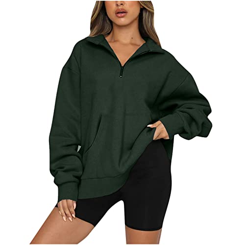 Sweat à Capuche Zippé Femme Oversize - Coupe Ample, Manches Longues, Matière Douce, Style Décontracté Rétro Pour L'automne-hiver - 4