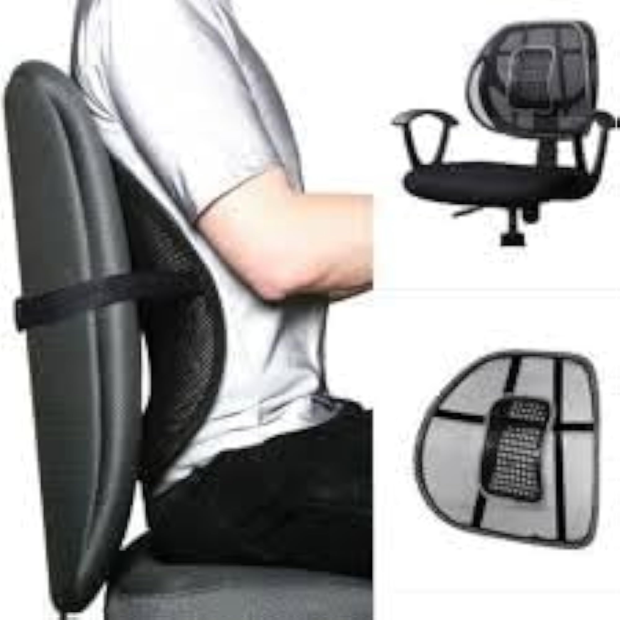 Mesh Back Support with Lumbar Cushion for Chair