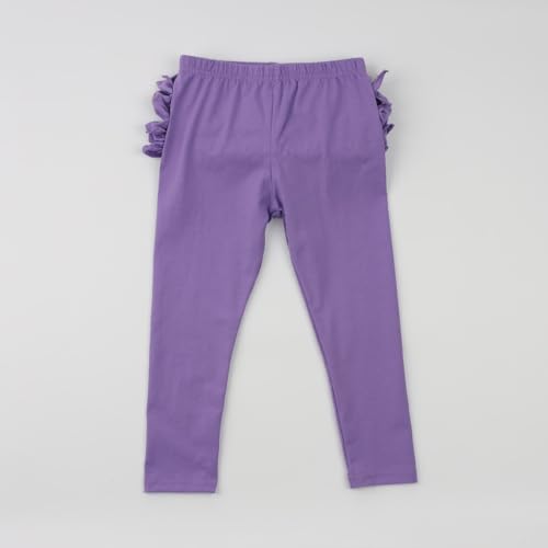 Image of HOOLCHEAN Baby Toddler and Little Girls Ruffles Buttocks Leggings Solid Color Pants