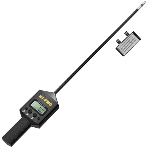 Hay Moisture Tester with 20 Reinforced Probe Digital Hay Moisture Meter with Temperature Reading for Alfalfa Hay Bales Square and Round Bales Carry Bag Included Black
