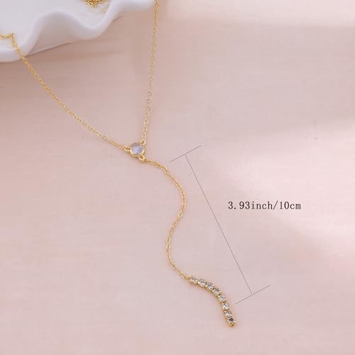 Ewrkbr Long Necklaces for Women, Charm Gold Lariat Necklace 14k Gold Plated Teardrop Drop Necklace Dainty Long Gold Necklaces for Women Trendy Simple Butterfly Pearl Y Long Necklace Jewelry for Women4