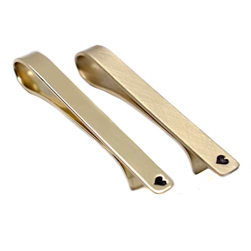 Custom Brass Tie Bar - Personalized Tie Clip - Necktie Pinch Clip - Anniversary Valentines Gift