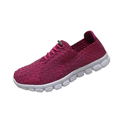 Image of Zee Alexis Women's Danielle Sneakers | Breathable Lightweight Flexible Casual Comfortable Slip-On No-Tie Elastic Laces Woven Shoes