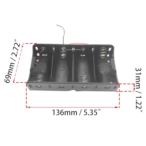 Caja de batería tamaño D de 6V con cables pelados para fijación segura y energía ininterrumpida 2