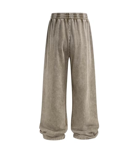 Image of Colorful world Mens Sweatpants Acid Washed Elastic Waist Drawstring Sweat Pants Cotton Baggy Streetwear Pant with Pockets