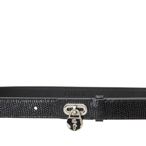 Lauren Ralph Lauren Women's Padlock Lizard-Embossed Leather Belt2