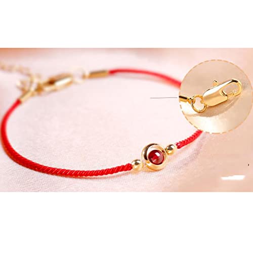 Tobillera de cuerda roja simple para mujer ajustable 5