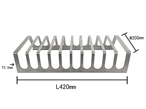 BBQNovation XXL Spareribs Halter für 10 Rippchen – Edelstahl Rippchenhalter Grill – Rib Rack für Grillen – 42 cm Lang, Perfekt für Gasgrill, Holzkohlegrill, Smoker und Kugelgrill