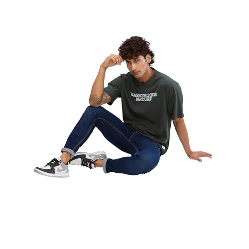 Image of Spykar Men's Comfort Fit Round Neck Half Sleeve Solid Casual T-Shirt
