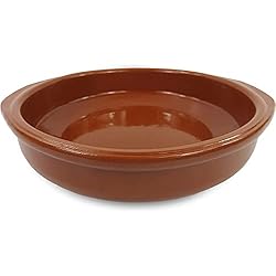 Cazuelas Para Queimadas Cazuela de Barro/Apta Para el Horno/Gas/Lavavajillas/Cazuela Redonda de Barro/Hecha en España Varios Tamaños (20cm)