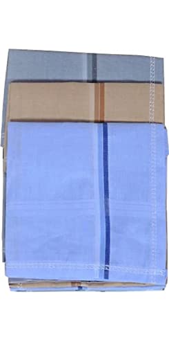 Image of Lepax100% Cotton Premium Collection Handkerchiefs Hanky For Men -Set of 6 Multicolor Striped XXL King Size Handkerchief | LK203