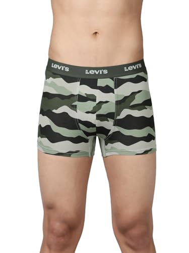 Image of Levi's 022 Trunk for Men | Cotton Stretch Fabric | Printed Men's Underwear | Anti-Roll Waistband | Extra Supportive Gusset | Functional Fly | No Ride-Up | Mid Length Fit | Tagless | Pack of 1