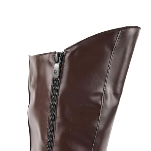 Image of Mens Renaissance Tall Boots Pirate Medieval Leather Shoes Halloween Cosplay Riding Long Boot
