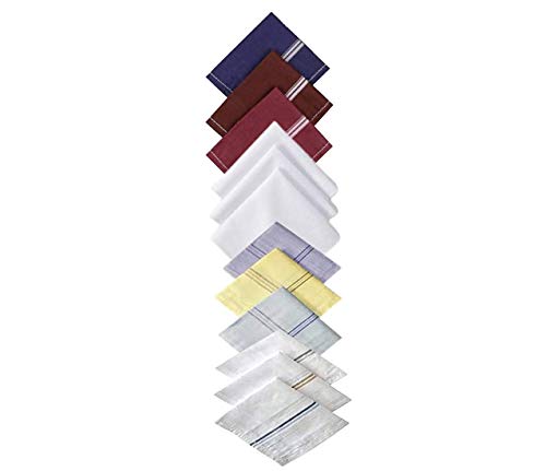 Image of 100% Cotton Premium Collection Handkerchiefs Hanky For Men (Combo) (12Pcs, Size)
