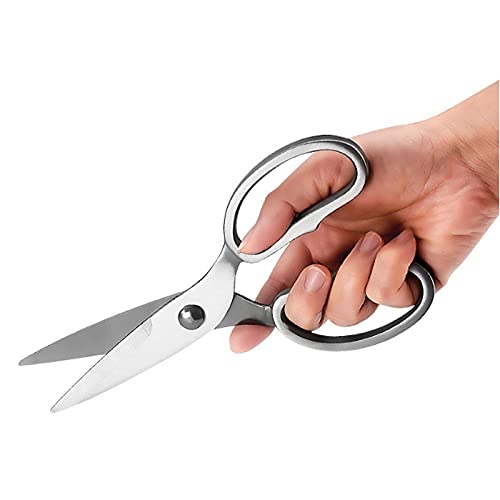 RTHGTFJD Tijeras Costura Tijeras domésticas, Hechas de Acero Inoxidable, adecuadas for Cortar Alimentos en la Cocina, Resistencia a la fricción de Plata, no fácil de desvanecer.