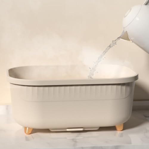 Image of Dustproof Lid Design Dish Storage Box Kitchen Dish Racks Dish Holder Covered Dish Rack Dish Drain Board Travel Bottle Drying Rack Dish Strainer