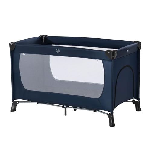 Best Cot Mattress for Travel Cot: Top Portable Toddler Beds Reviewed 6 Hauck Dream N Play Plus Travel Bed Portable Playpen Mattress with Viewing Windows and Side Exit, Foldable Crib for Babies and Toddlers, Navy Blue
