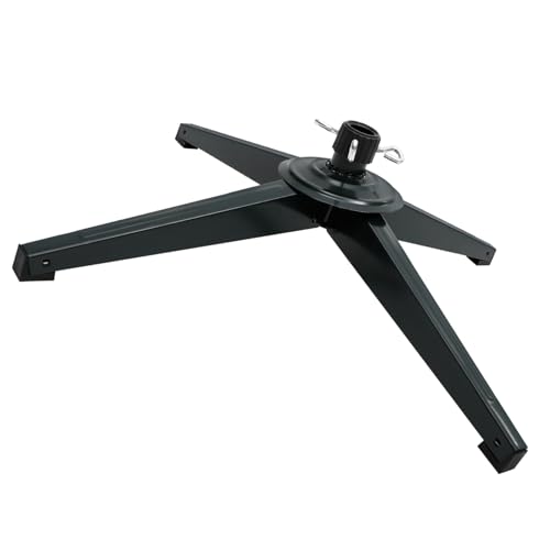 STOBAZA Sturdy Iron Christmas Tree Stand Rolling Tree Base Flat Locking Plate Xmas Riser for Artificial Home Decor Accessory