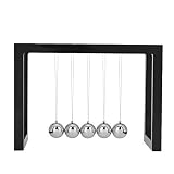 Bolas de Equilibrio de Newton, Newton Cradle Mini Bola de Péndulo de Ciencia Física Classic Fun Escritorio de Oficina Juguete (Black)